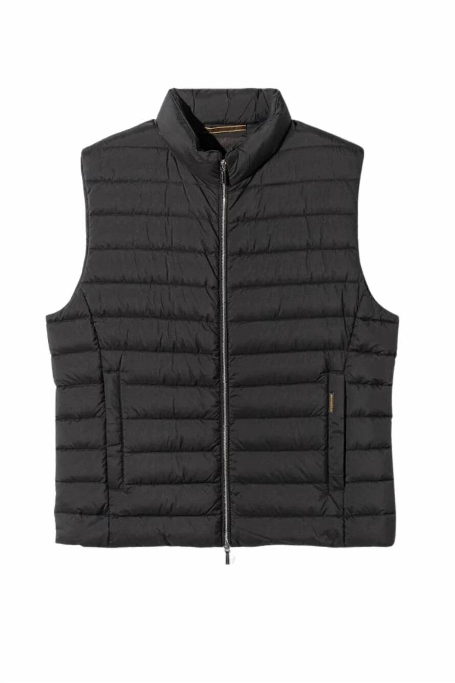 NEW MOORER men's calaf stand collar down vest in nero
